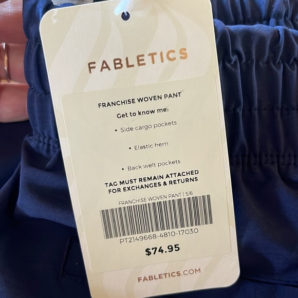 Fabletic wind breaker type pants. Size small - Picture 5 of 5